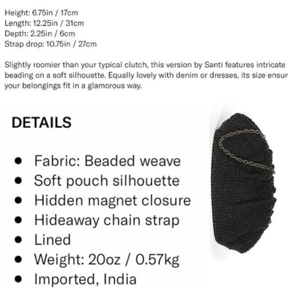 Santi Oversized Black Clutch-Be Fancy & Classic - Picture 3 of 10